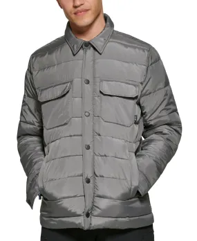 BASS OUTDOOR Mens Mission Quilted Puffer Shirt Jacket Coat Gargoyle Grey Medium