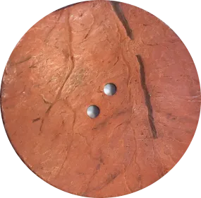Brick/Rust Extra Large Natural Coconut Button "Rustica"  2-1/4" Scooped