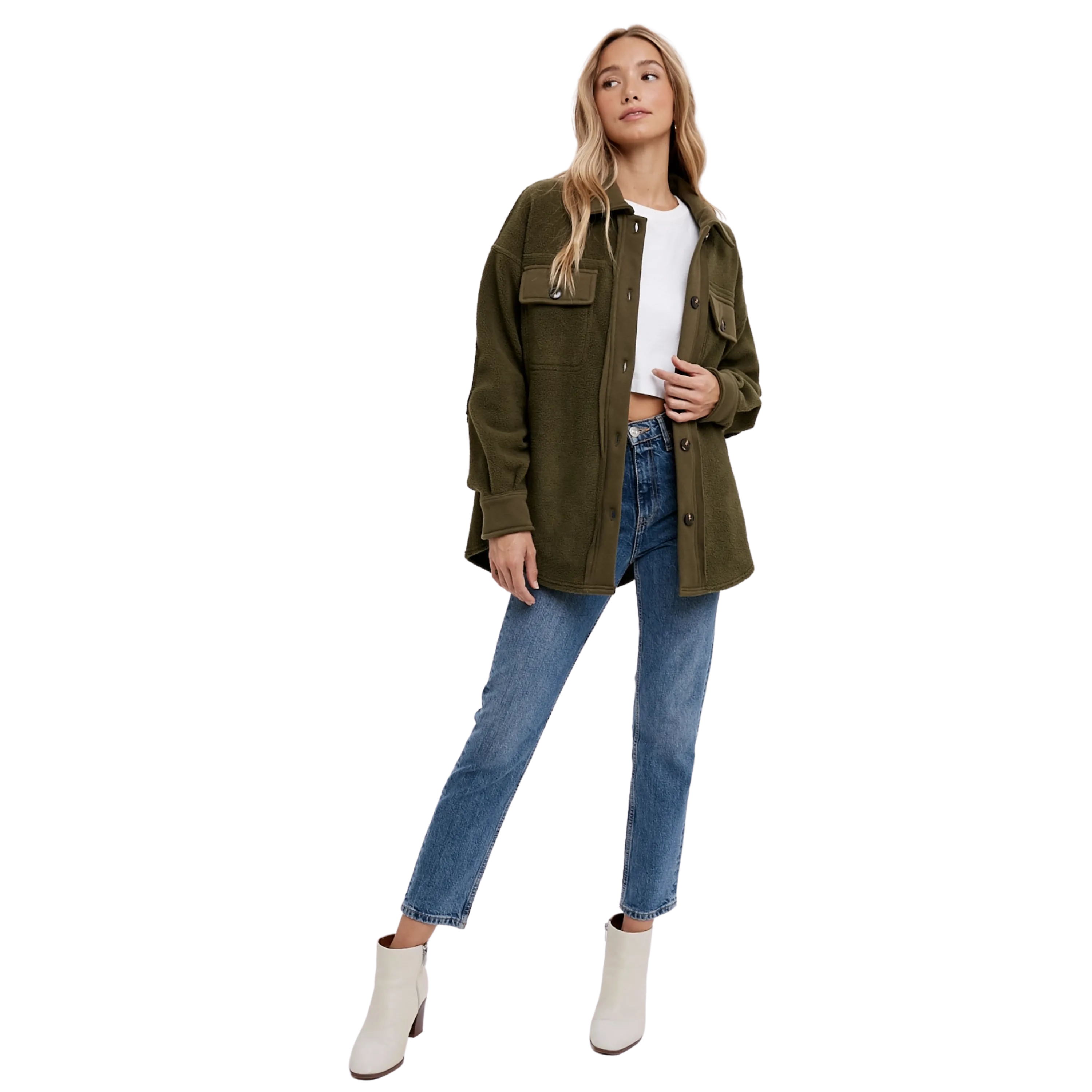 Button Front Fleece Jacket