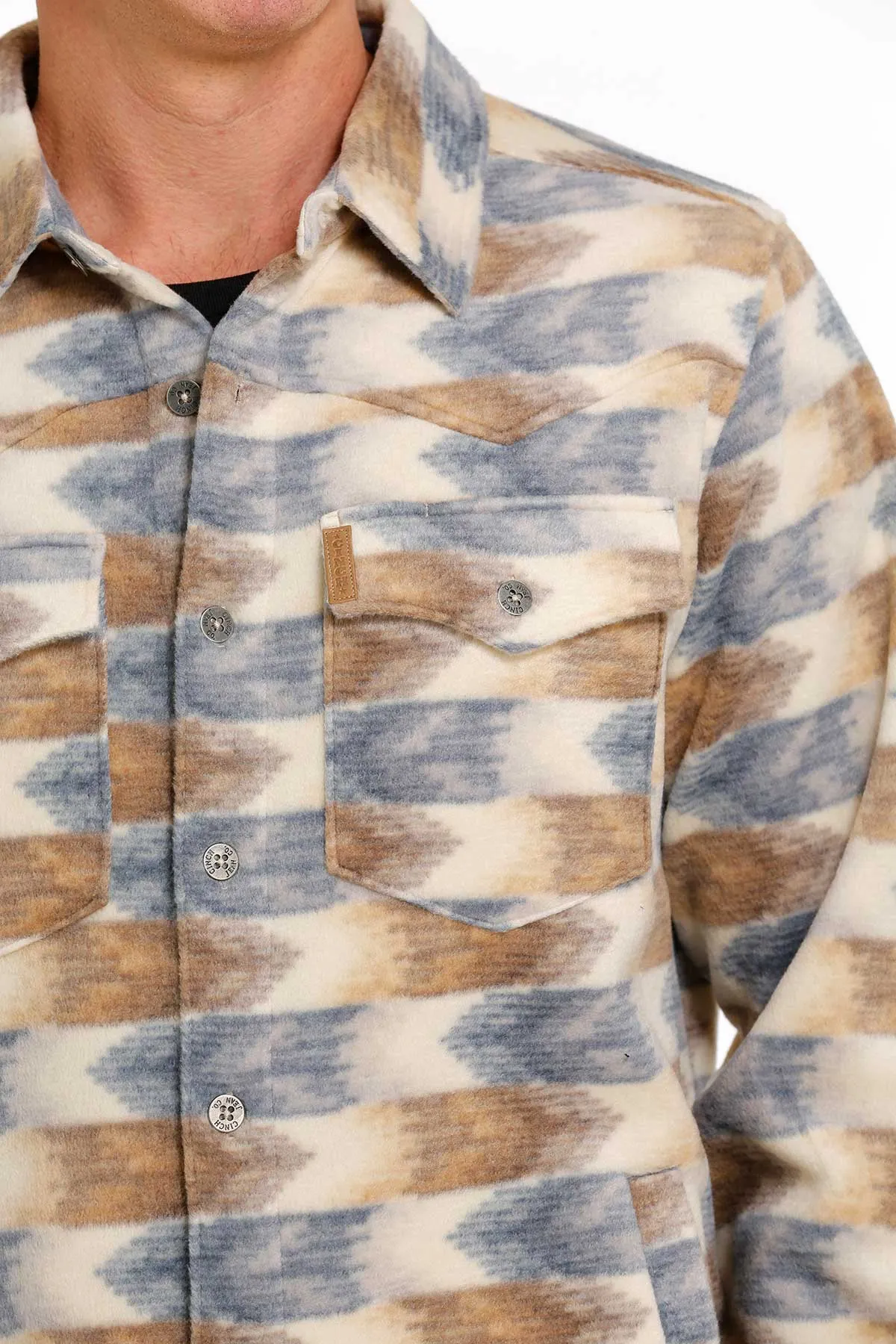 Cinch | Cream Print Fleece Shirt Jacket