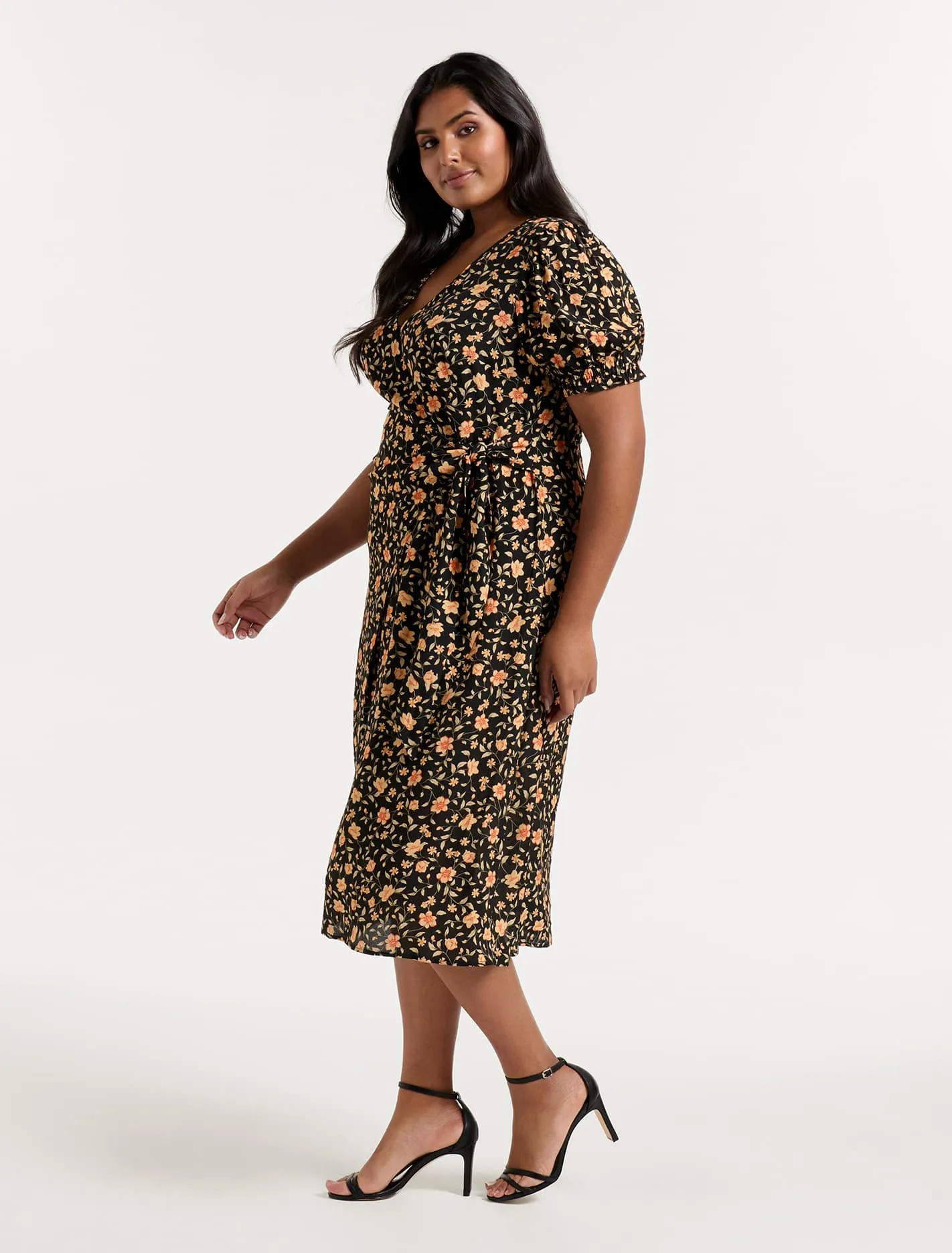 Hallie Curve Sarong Midi Dress