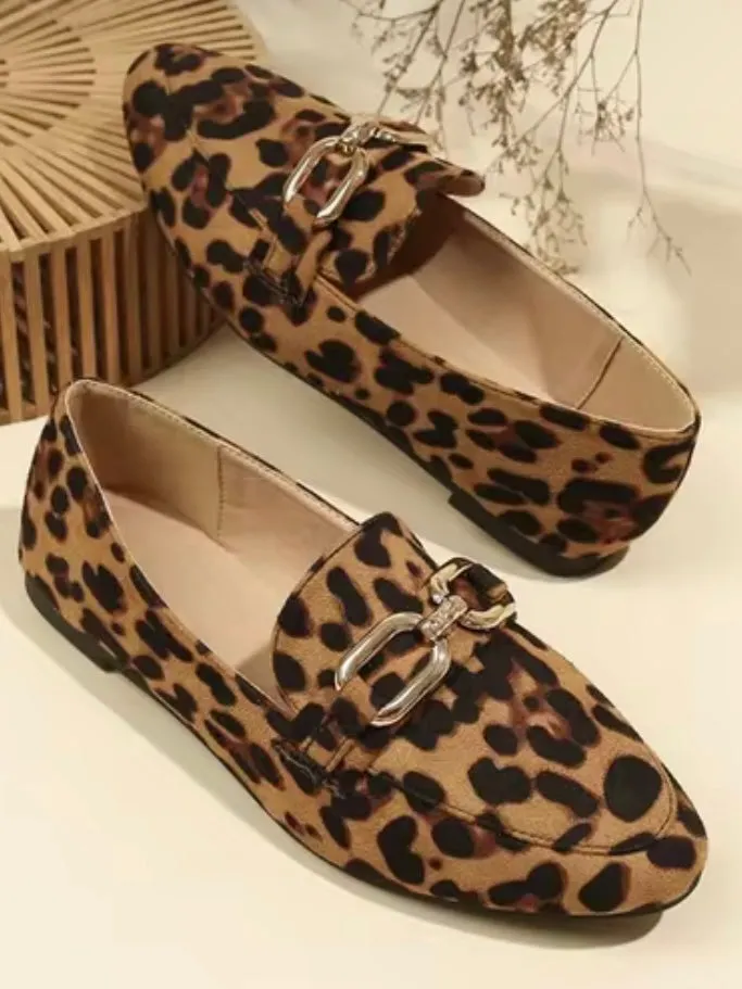Leopard animal print slip on shoes