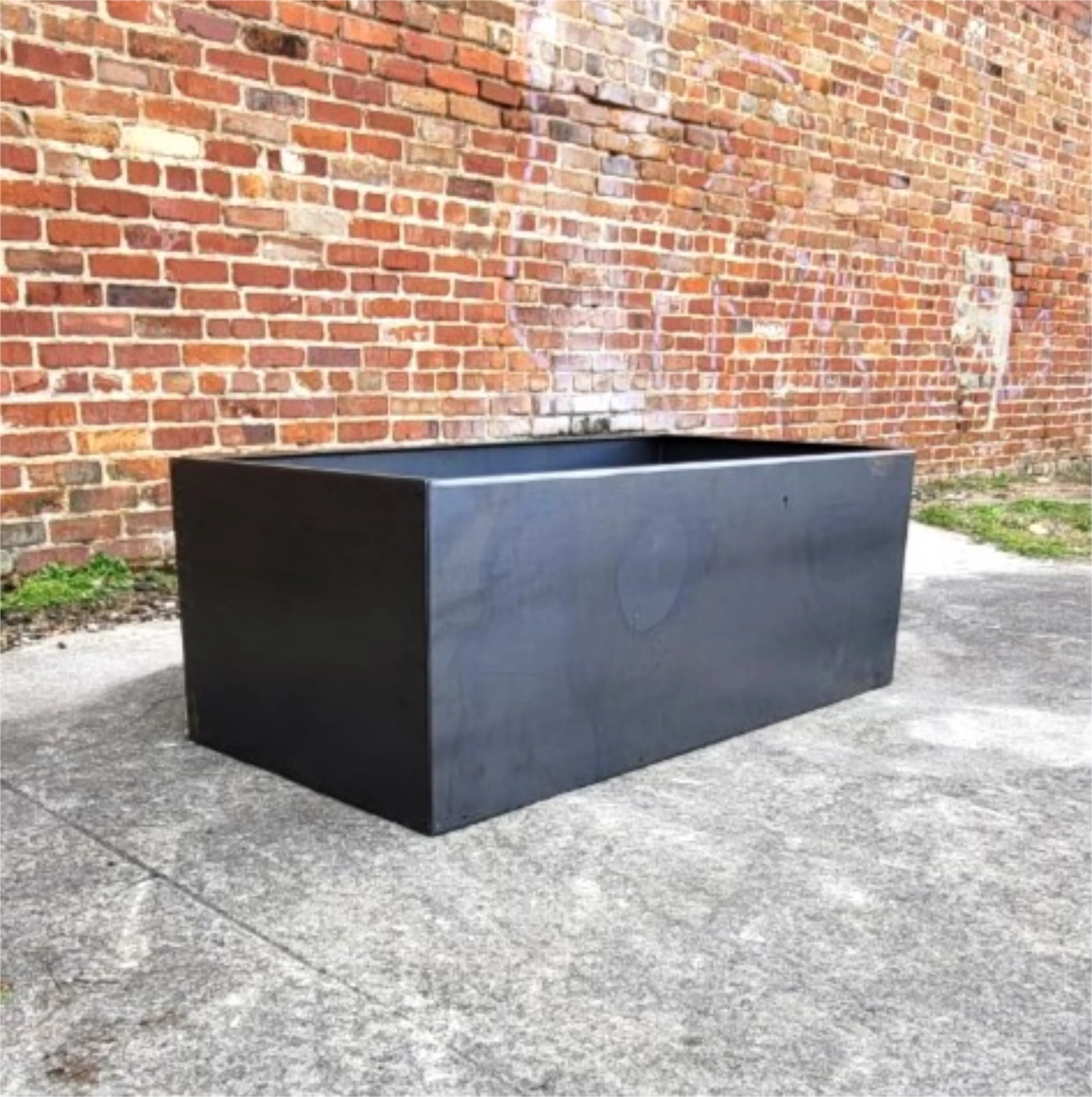 Metal Trough Planter - 48" x 24" x 18" Giant Rectangular Planter - Perennial Planter Pot - Raw Steel Will Develop Natural Rust Patina - Minimalist