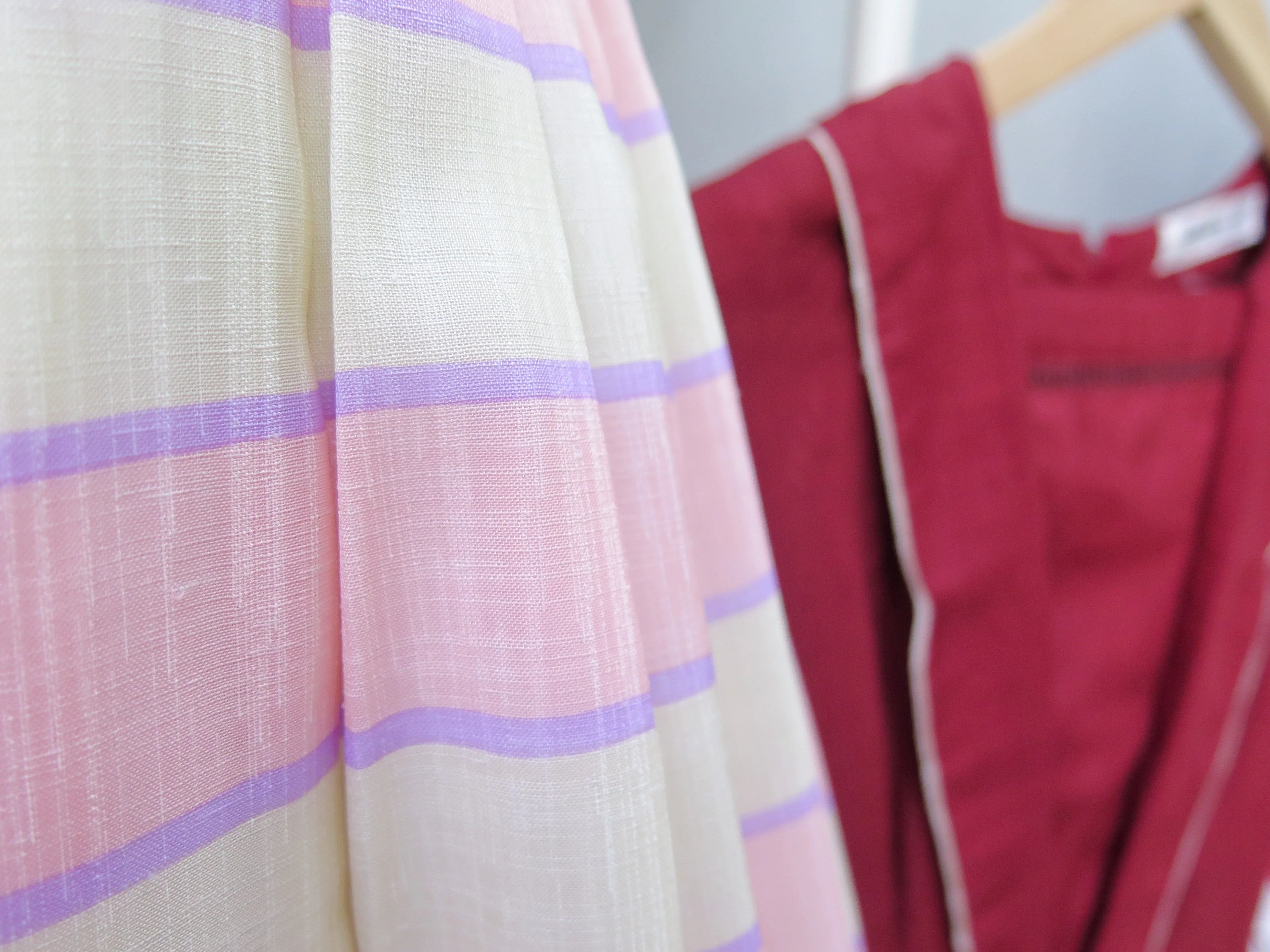 Valentina | Vintage 1960s 1970s Pink yellow pastel stripes dress
